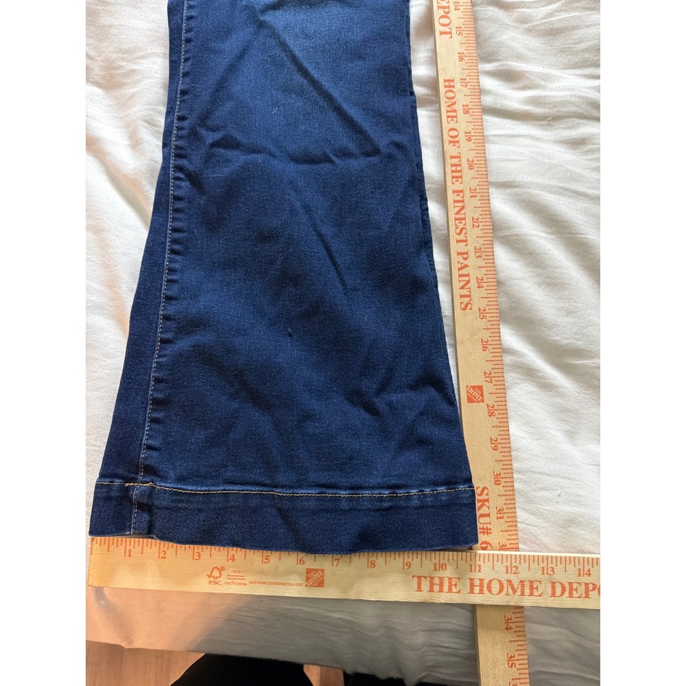 INC International Concepts Womens Pull-On Flare Jeans Dark Wash Blue Size 14W - Picture 1 of 6